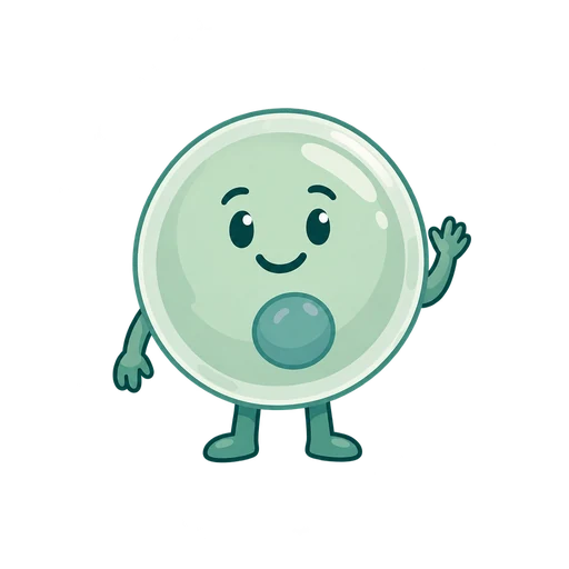 Blasto, a waving cartoon stem cell