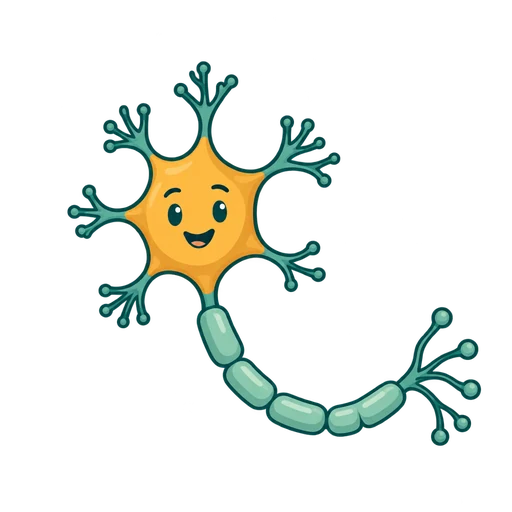 Neuri, a cheerful cartoon neuron